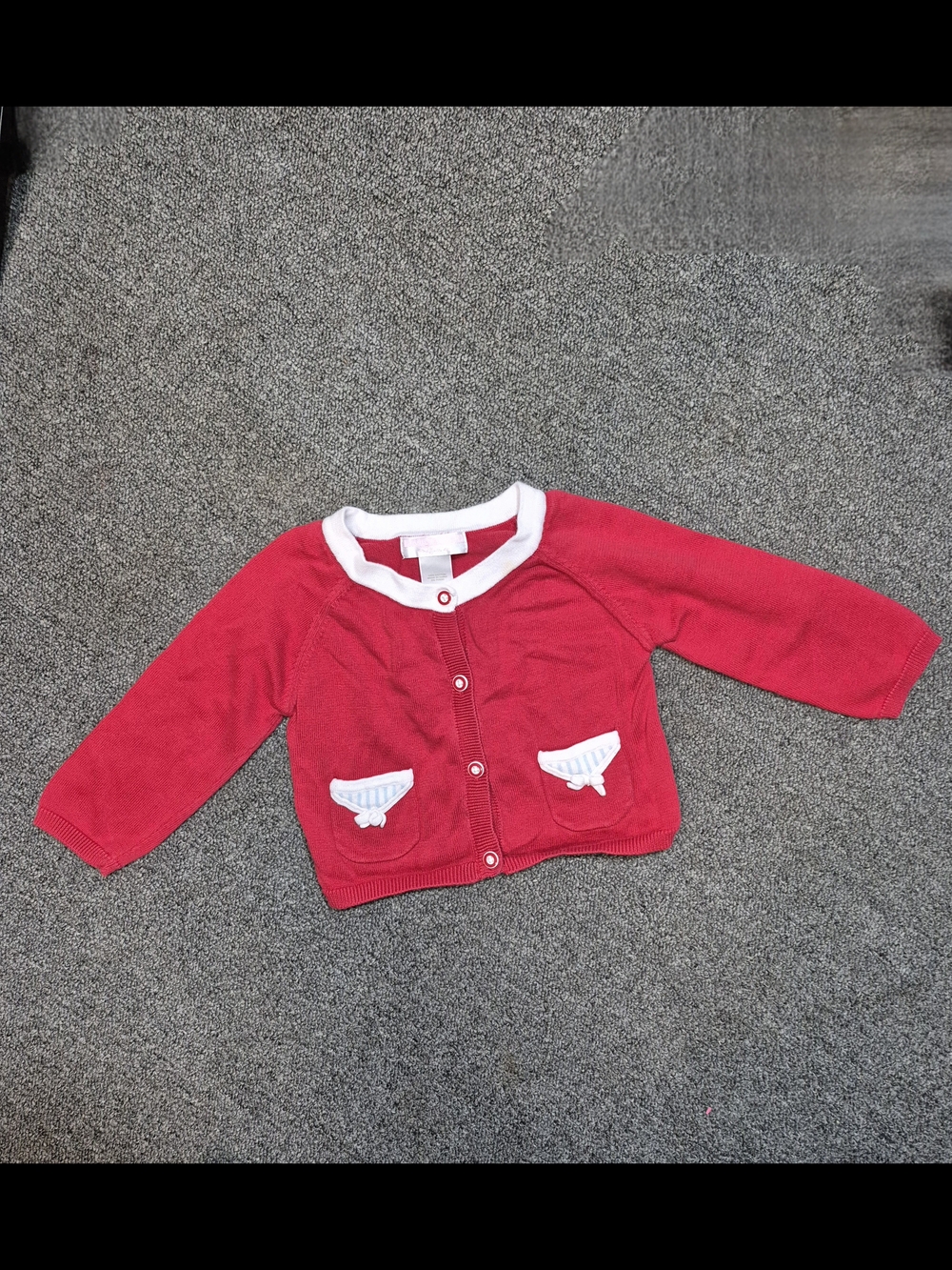 Jane & Jack Pink Cardigan Sweater 12-18 Months Sailboat Pocket Cotton Baby Girl